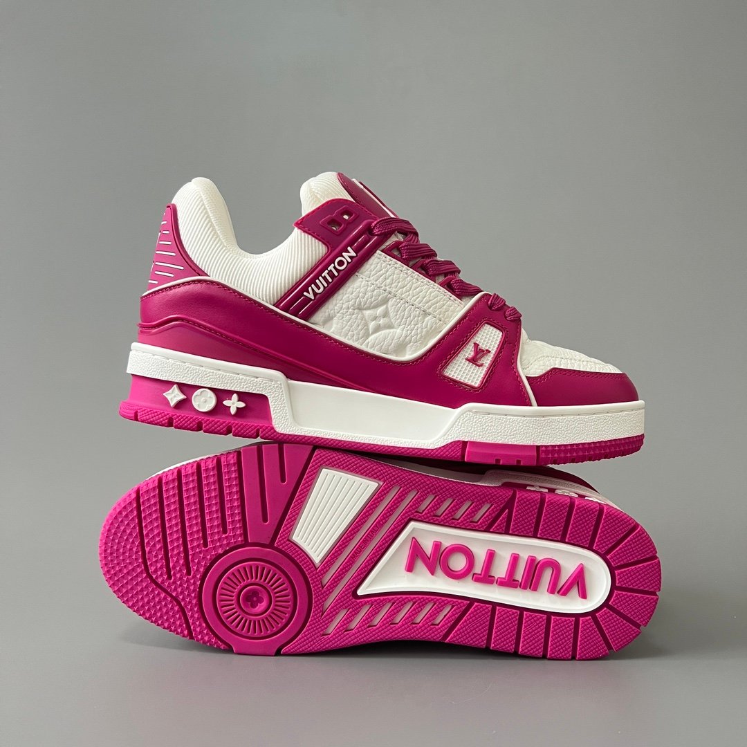 Aurora Custom Louis Vuitton Trainer Sneaker "White/Fuchsia" (1:1 Deconstructed) - Image 6