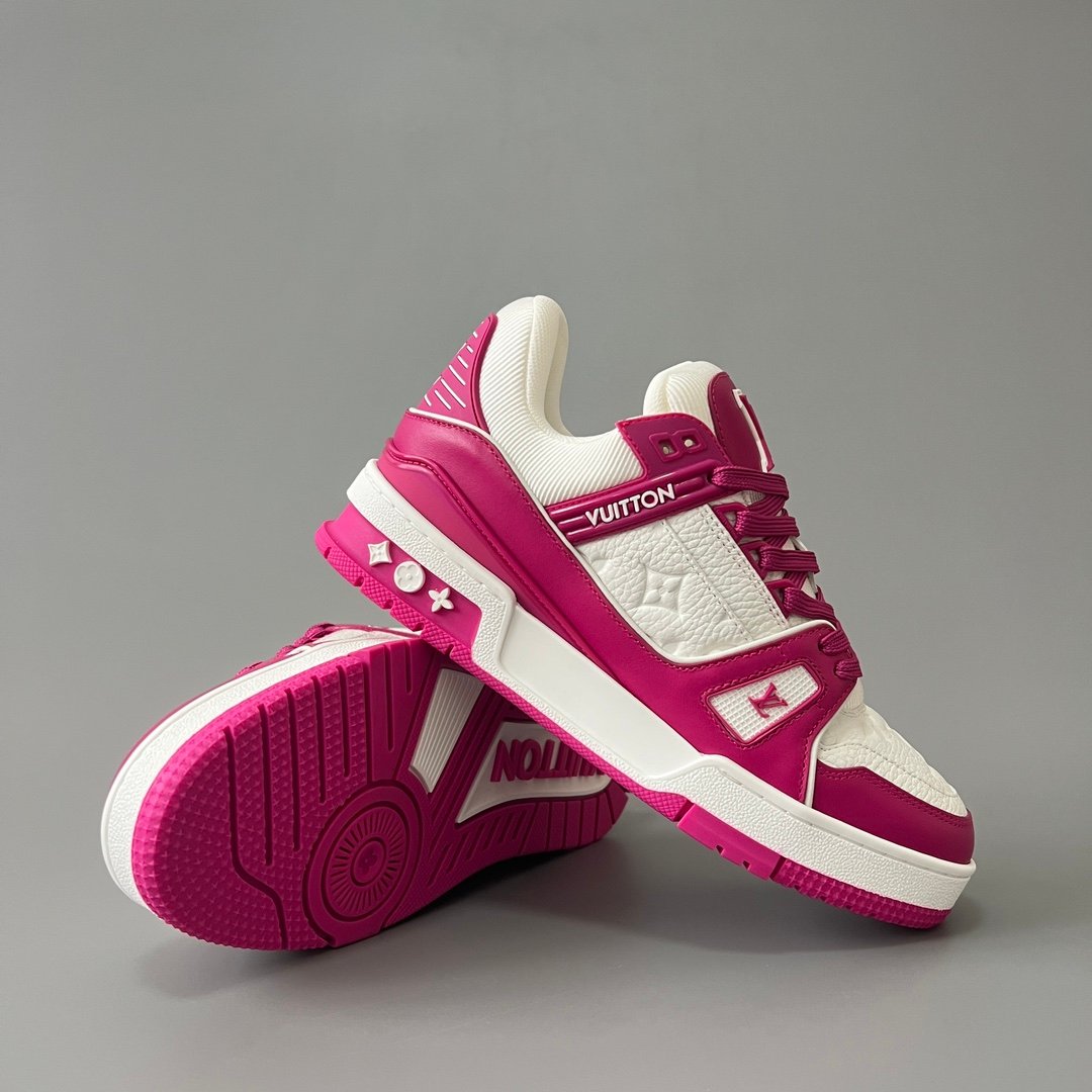 Aurora Custom Louis Vuitton Trainer Sneaker "White/Fuchsia" (1:1 Deconstructed) - Image 7