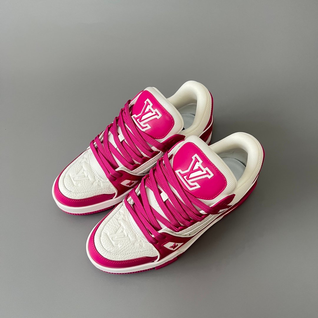 Aurora Custom Louis Vuitton Trainer Sneaker "White/Fuchsia" (1:1 Deconstructed) - Image 8