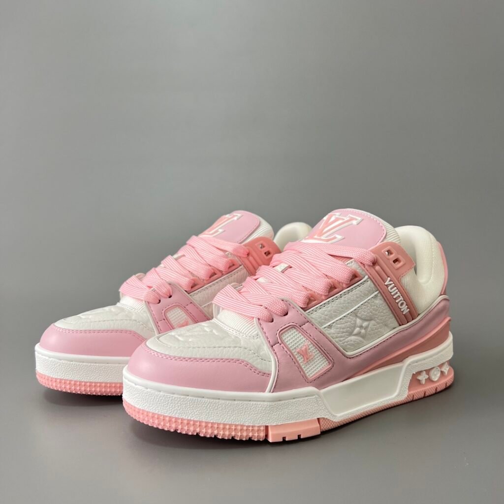Aurora Custom Louis Vuitton Trainer Sneaker "White/Pink" (1:1 Deconstructed)