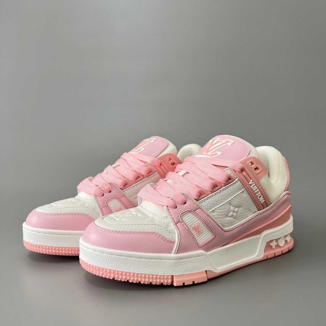 Aurora Custom Louis Vuitton Trainer Sneaker "White/Pink" (1:1 Deconstructed)