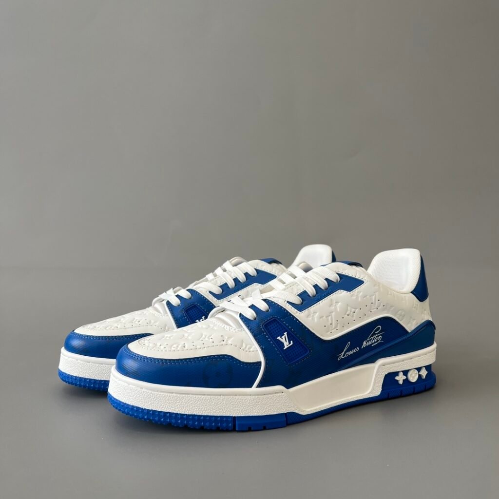 Aurora Custom Louis Vuitton Trainer Sneaker "White/Blue Denim" (1:1 Deconstructed)