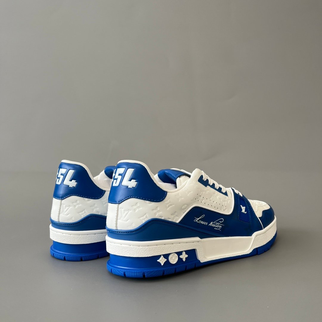 Aurora Custom Louis Vuitton Trainer Sneaker "White/Blue Denim" (1:1 Deconstructed) - Image 4
