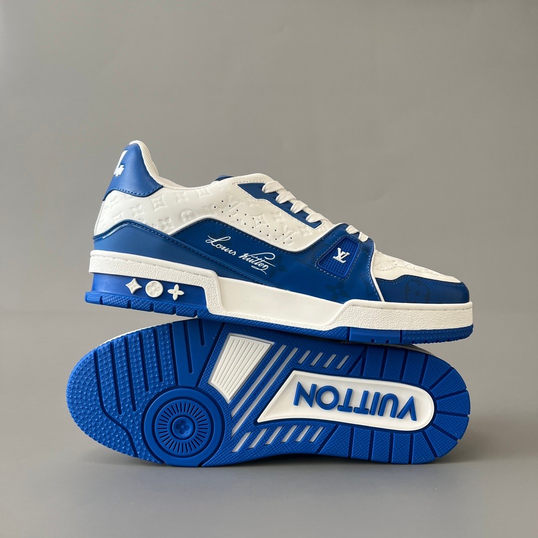 Aurora Custom Louis Vuitton Trainer Sneaker "White/Blue Denim" (1:1 Deconstructed) - Image 6