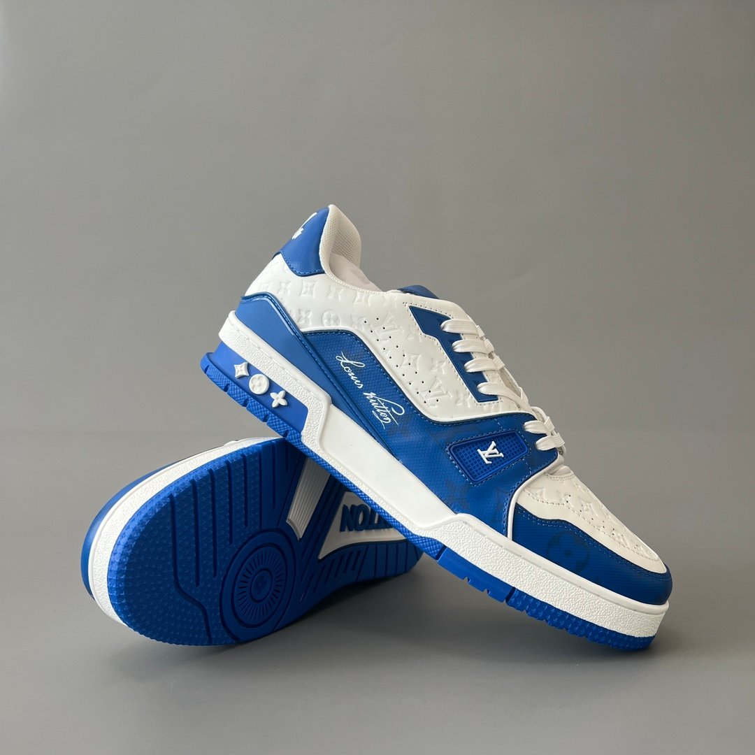 Aurora Custom Louis Vuitton Trainer Sneaker "White/Blue Denim" (1:1 Deconstructed) - Image 7