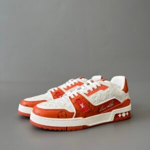 Aurora Custom Louis Vuitton Trainer Sneaker "White/Orange Monogram" (1:1 Deconstructed)
