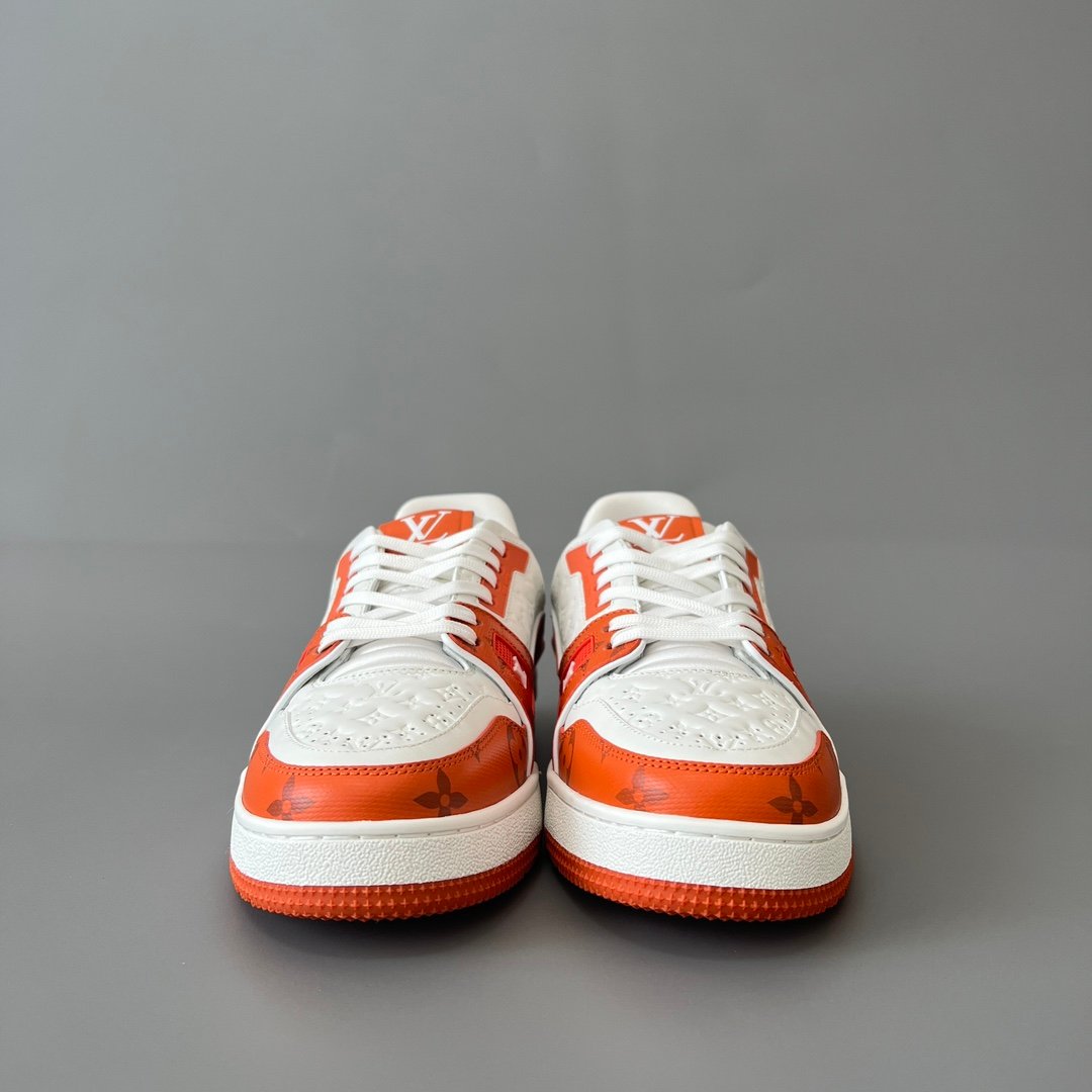 Aurora Custom Louis Vuitton Trainer Sneaker "White/Orange Monogram" (1:1 Deconstructed) - Image 2