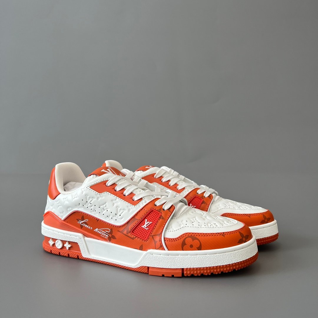 Aurora Custom Louis Vuitton Trainer Sneaker "White/Orange Monogram" (1:1 Deconstructed) - Image 3