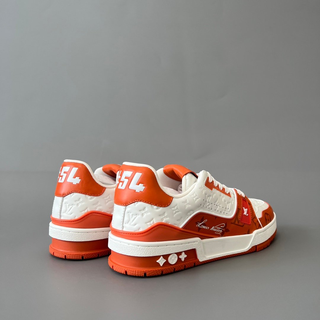 Aurora Custom Louis Vuitton Trainer Sneaker "White/Orange Monogram" (1:1 Deconstructed) - Image 4