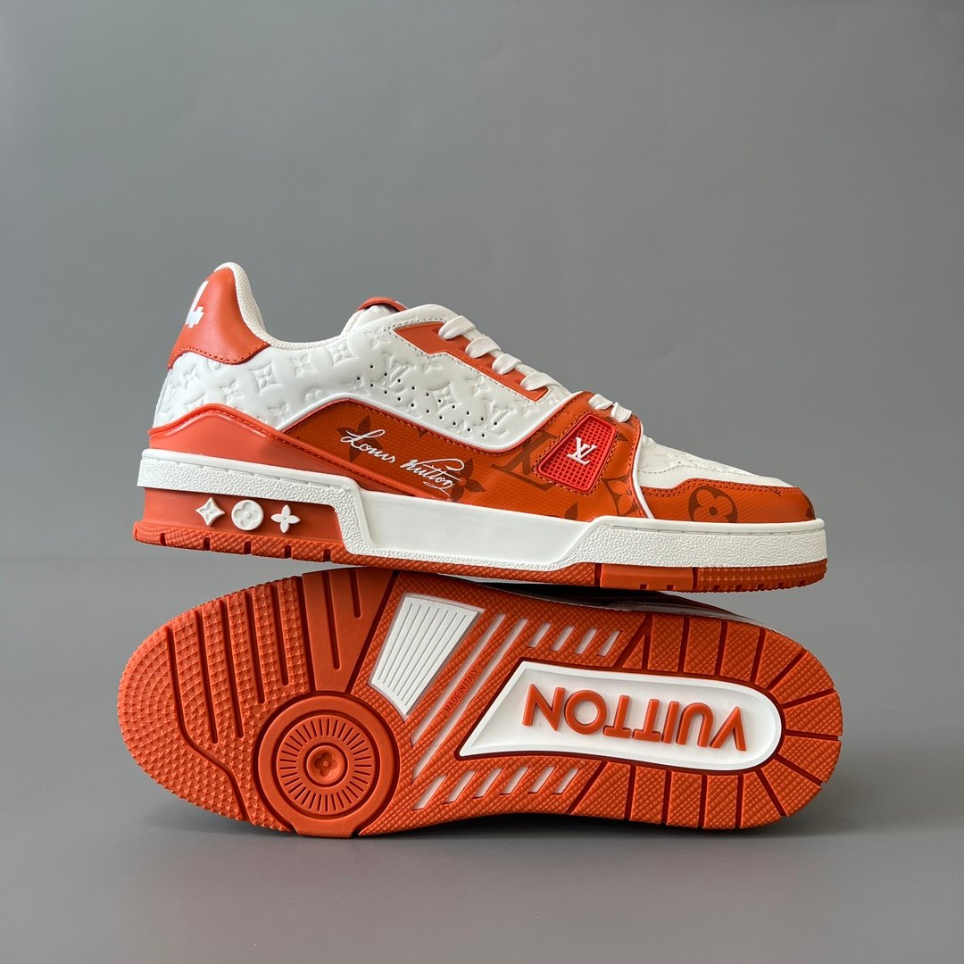 Aurora Custom Louis Vuitton Trainer Sneaker "White/Orange Monogram" (1:1 Deconstructed) - Image 6
