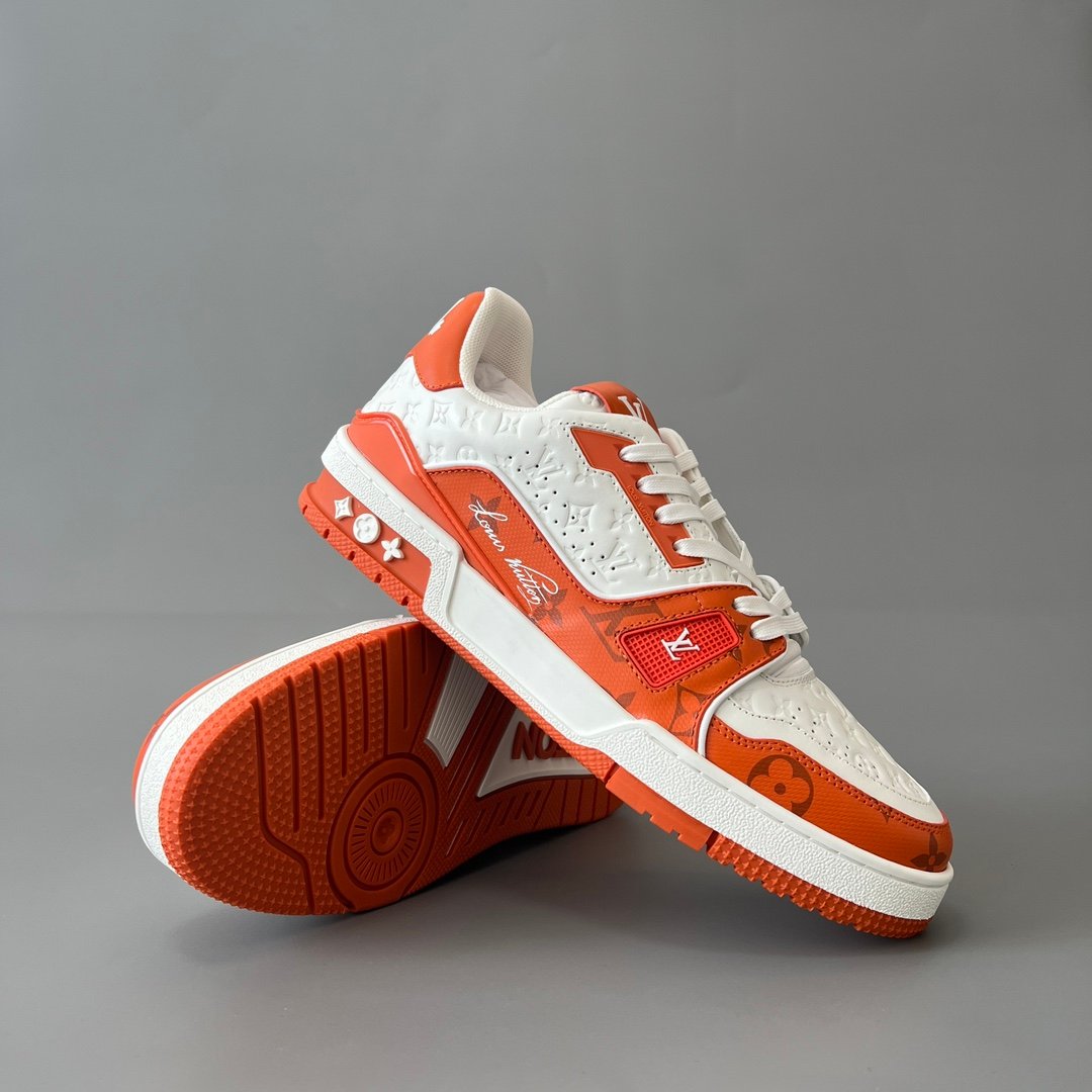 Aurora Custom Louis Vuitton Trainer Sneaker "White/Orange Monogram" (1:1 Deconstructed) - Image 7
