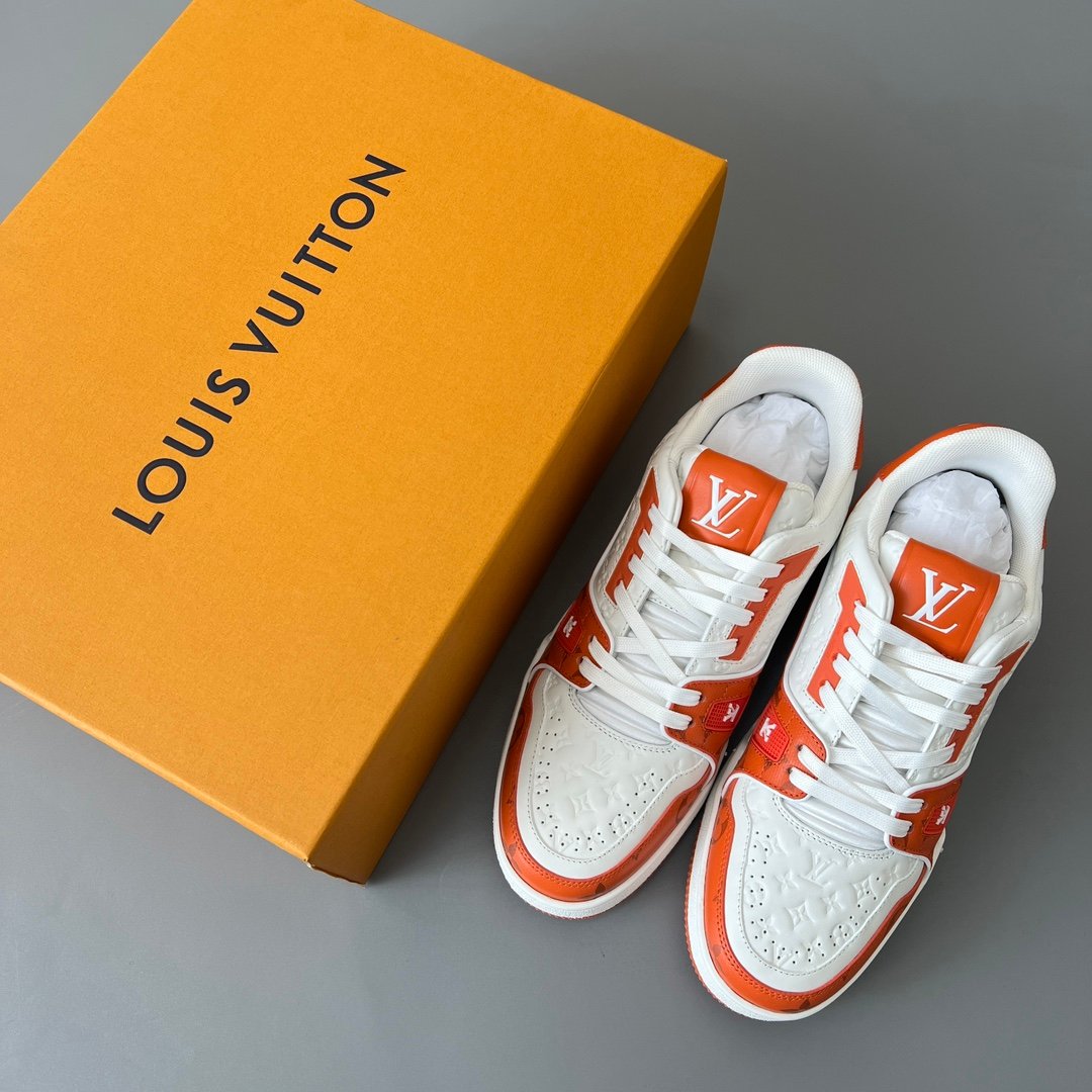 Aurora Custom Louis Vuitton Trainer Sneaker "White/Orange Monogram" (1:1 Deconstructed) - Image 9