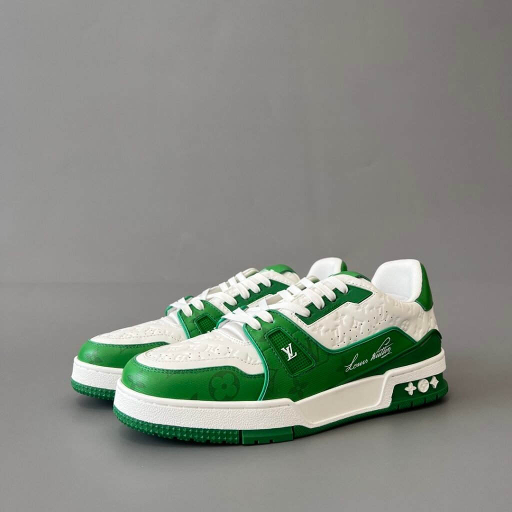 Aurora Custom Louis Vuitton Trainer Sneaker "White/Green Monogram" (1:1 Deconstructed)