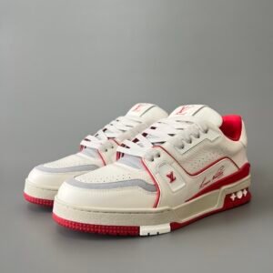 Aurora Custom Louis Vuitton Trainer Sneaker "White/Red" (1:1 Deconstructed)