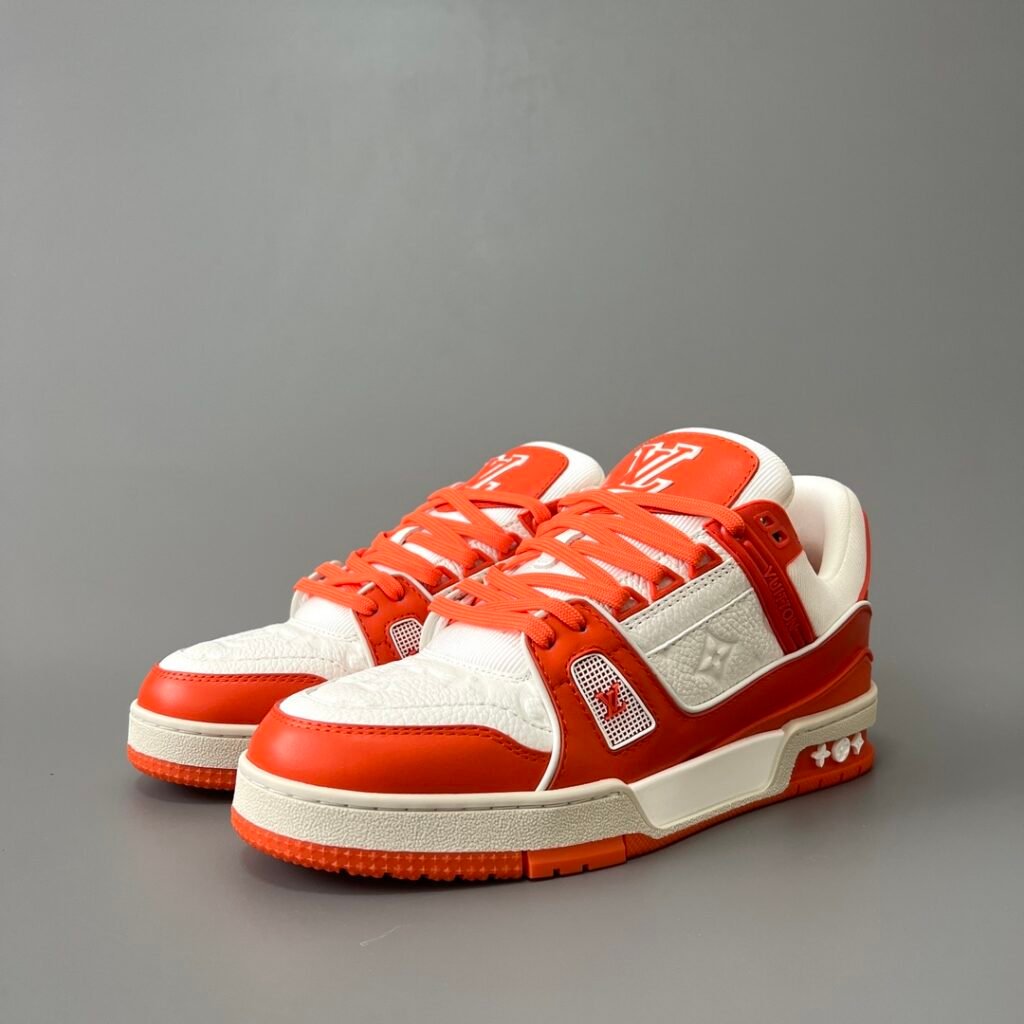 Aurora Custom Louis Vuitton Trainer Sneaker "White/Orange" (1:1 Deconstructed)