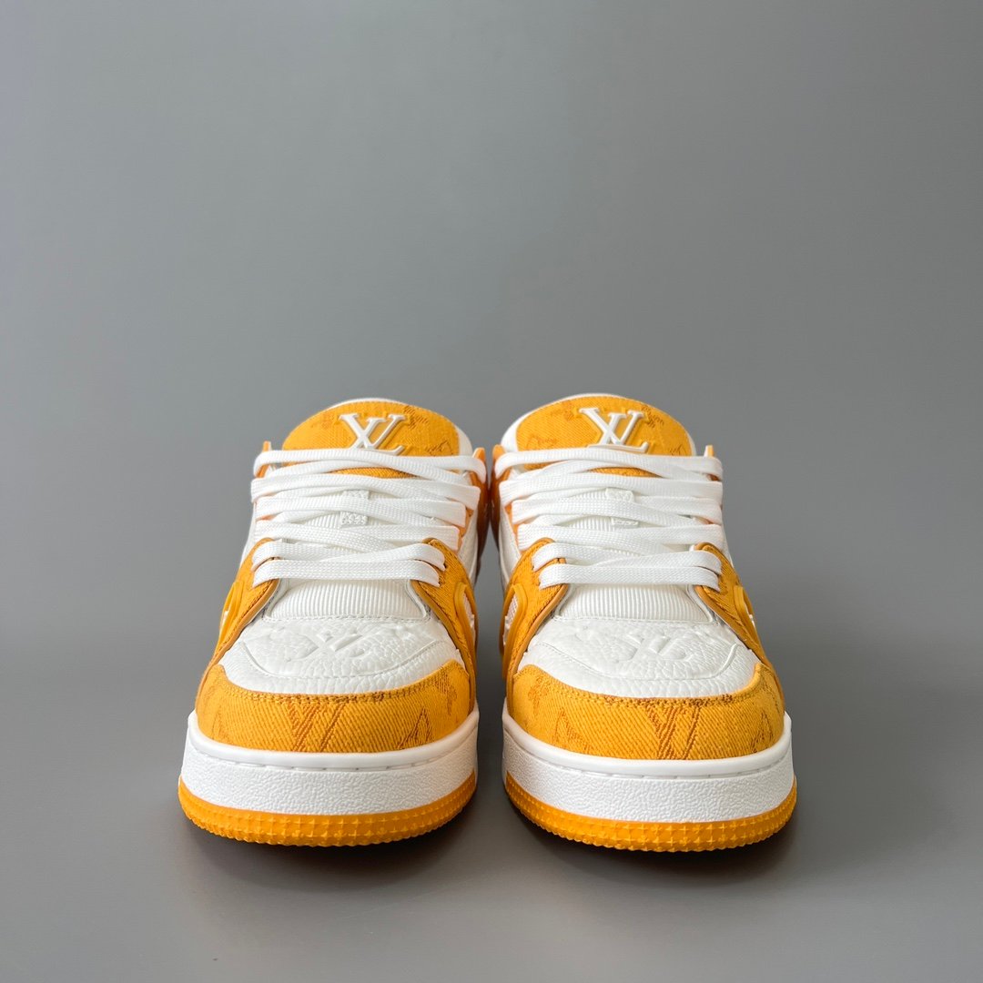 Aurora Custom Louis Vuitton Trainer Sneaker "White/Yellow Denim" (1:1 Deconstructed) - Image 2