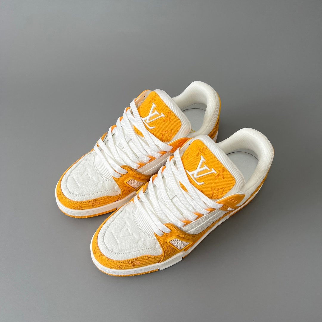 Aurora Custom Louis Vuitton Trainer Sneaker "White/Yellow Denim" (1:1 Deconstructed) - Image 8