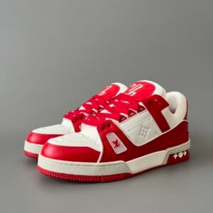 Aurora Custom Louis Vuitton Trainer Sneaker "White/Red" (1:1 Deconstructed / Unisex)