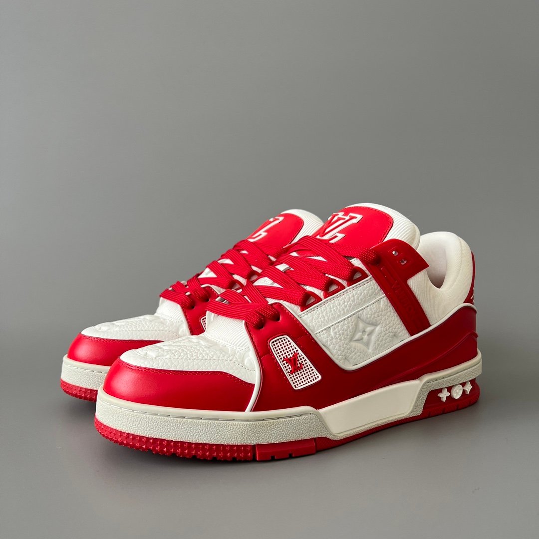 Aurora Custom Louis Vuitton Trainer Sneaker "White/Red" (1:1 Deconstructed / Unisex)