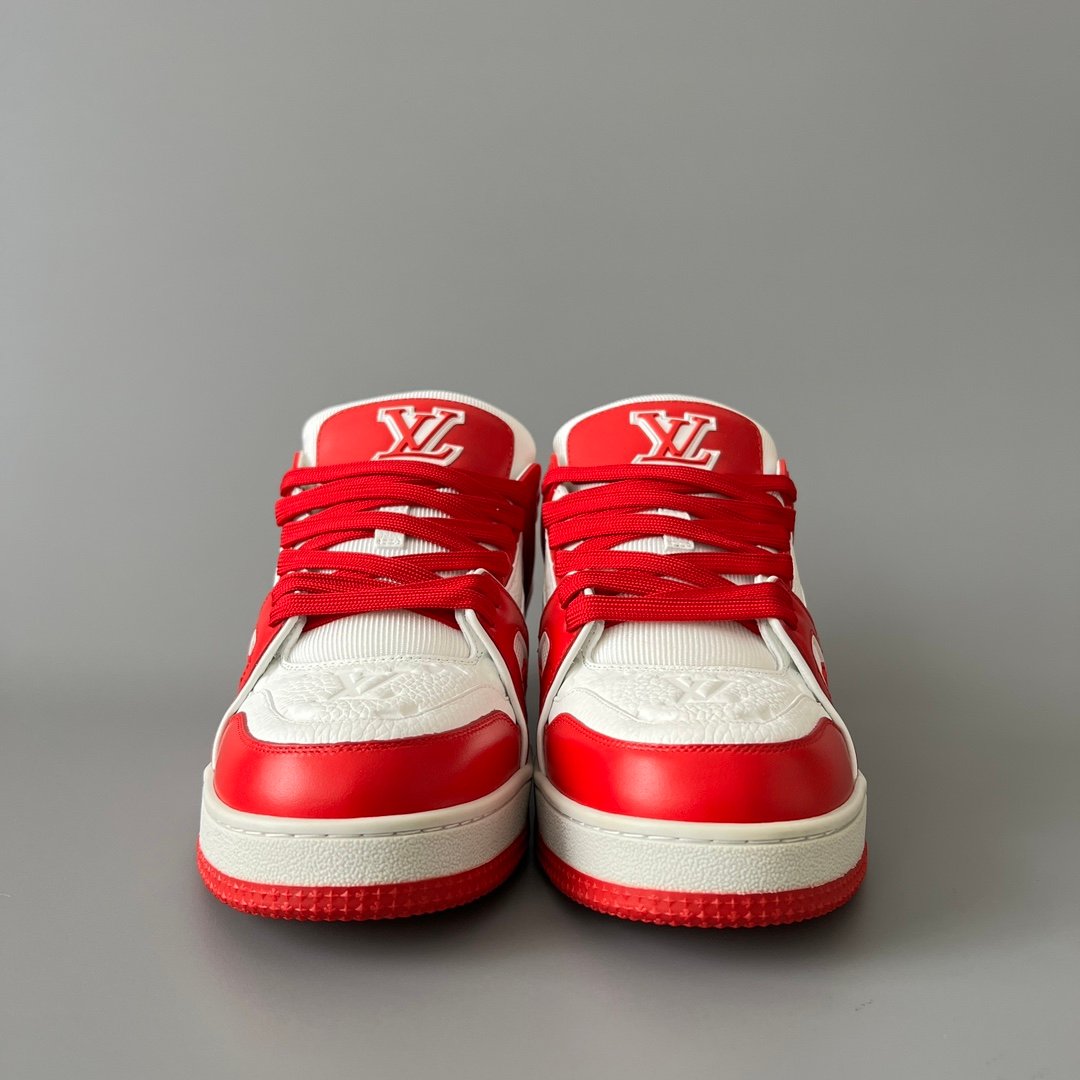 Aurora Custom Louis Vuitton Trainer Sneaker "White/Red" (1:1 Deconstructed / Unisex) - Image 2
