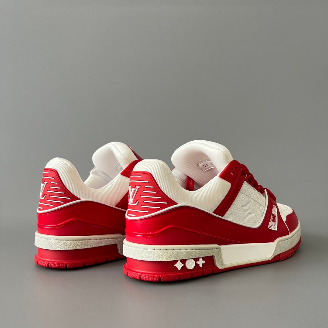 Aurora Custom Louis Vuitton Trainer Sneaker "White/Red" (1:1 Deconstructed / Unisex) - Image 4