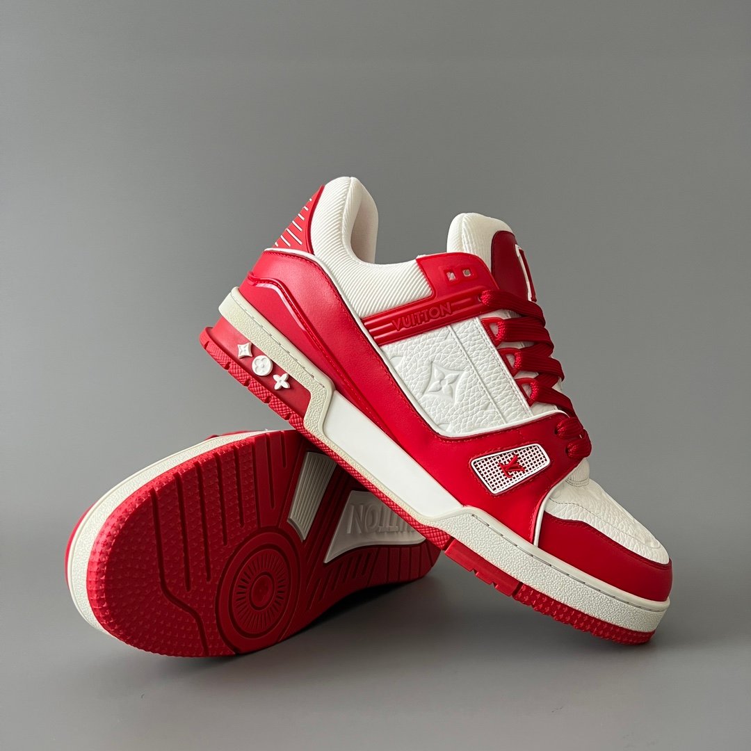 Aurora Custom Louis Vuitton Trainer Sneaker "White/Red" (1:1 Deconstructed / Unisex) - Image 7