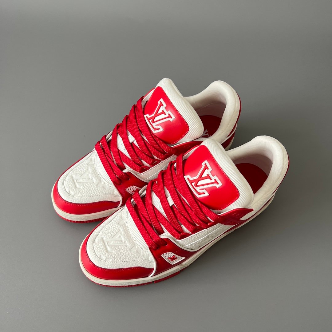 Aurora Custom Louis Vuitton Trainer Sneaker "White/Red" (1:1 Deconstructed / Unisex) - Image 8