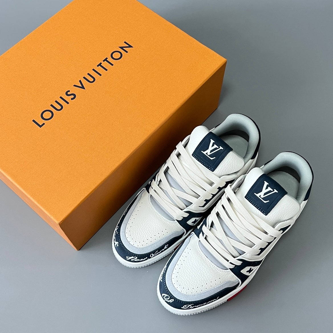 Aurora Custom Louis Vuitton Trainer "New Dreams" Navy/White (1:1 Deconstructed / Unisex) - Image 9