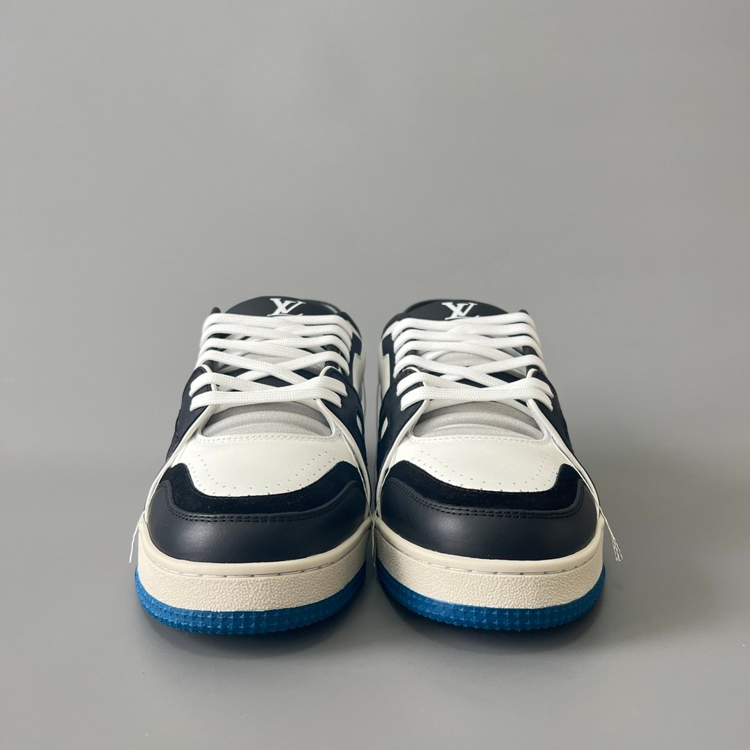 Aurora Custom Louis Vuitton Trainer Sneaker "White/Black/Blue" (1:1 Deconstructed) - Image 2