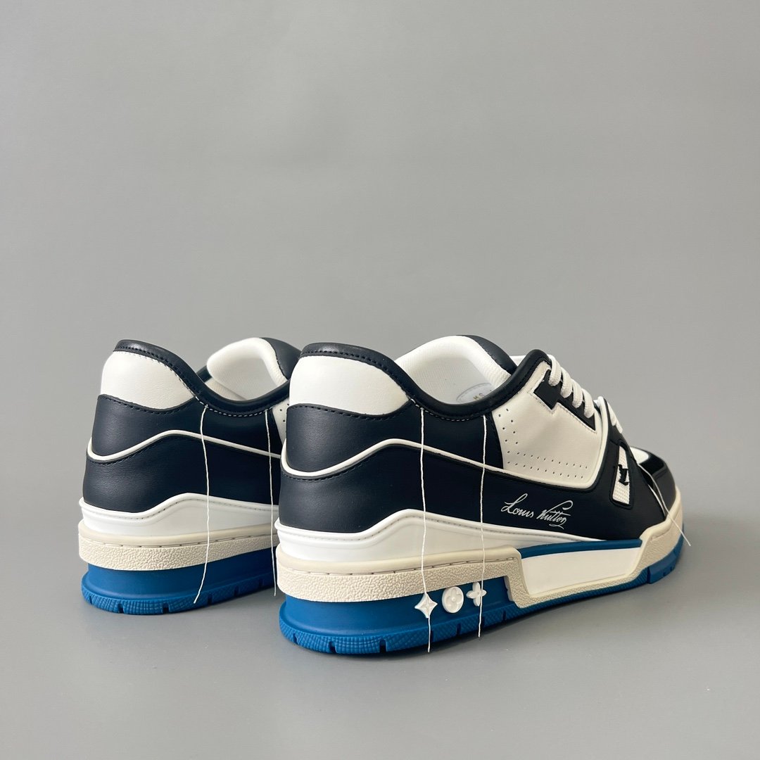 Aurora Custom Louis Vuitton Trainer Sneaker "White/Black/Blue" (1:1 Deconstructed) - Image 4