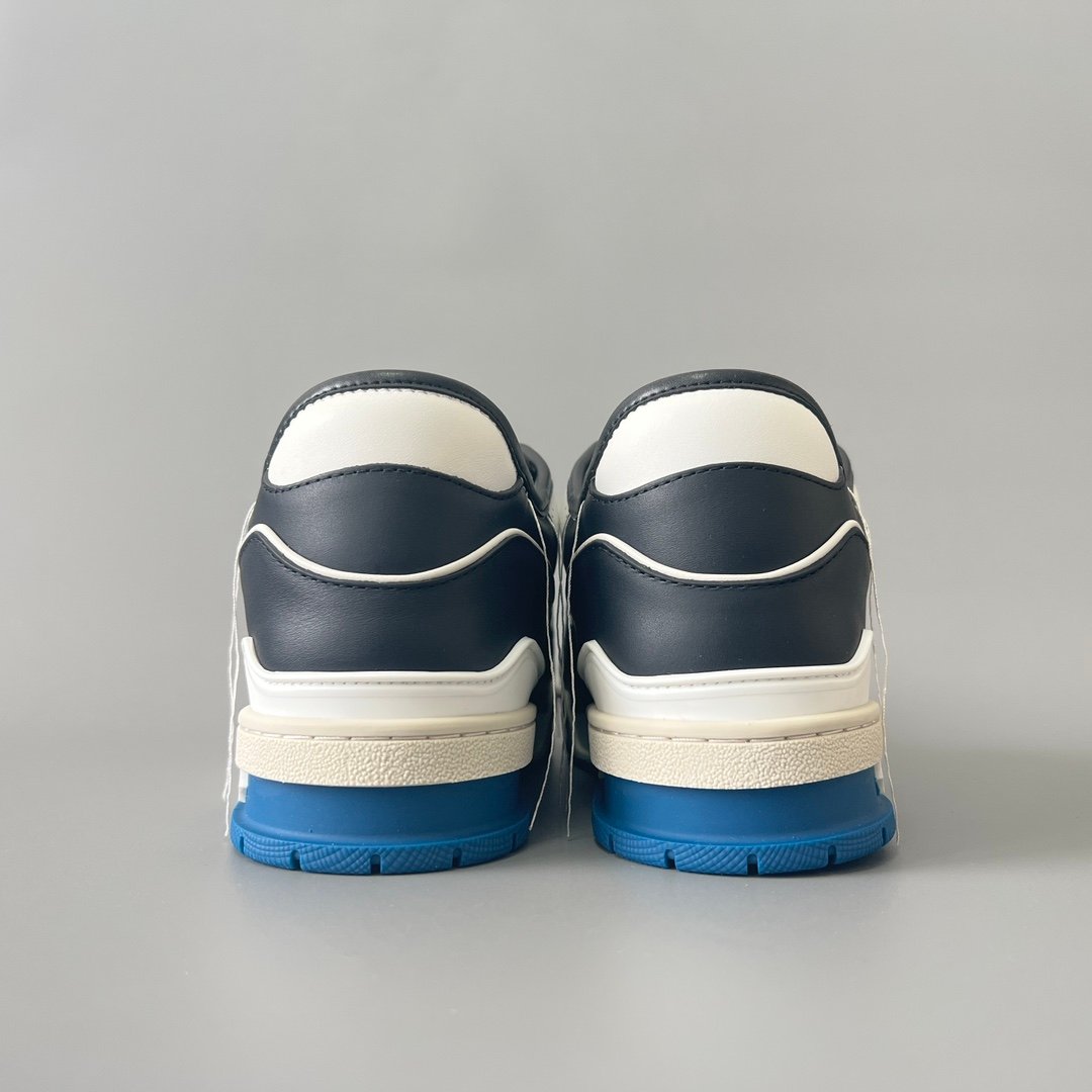 Aurora Custom Louis Vuitton Trainer Sneaker "White/Black/Blue" (1:1 Deconstructed) - Image 5
