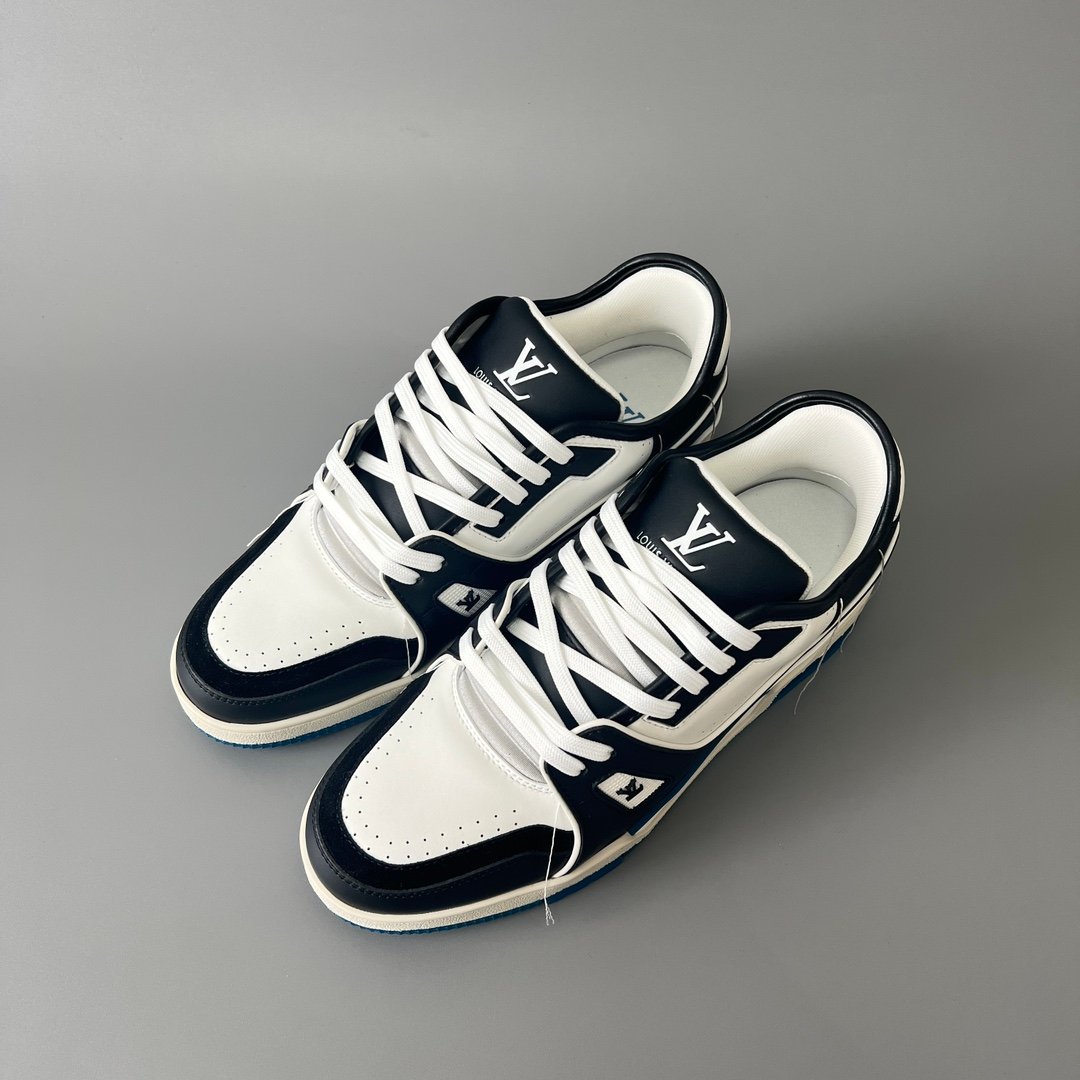 Aurora Custom Louis Vuitton Trainer Sneaker "White/Black/Blue" (1:1 Deconstructed) - Image 8
