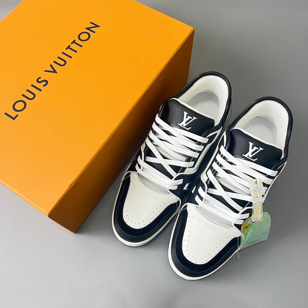 Aurora Custom Louis Vuitton Trainer Sneaker "White/Black/Blue" (1:1 Deconstructed) - Image 9