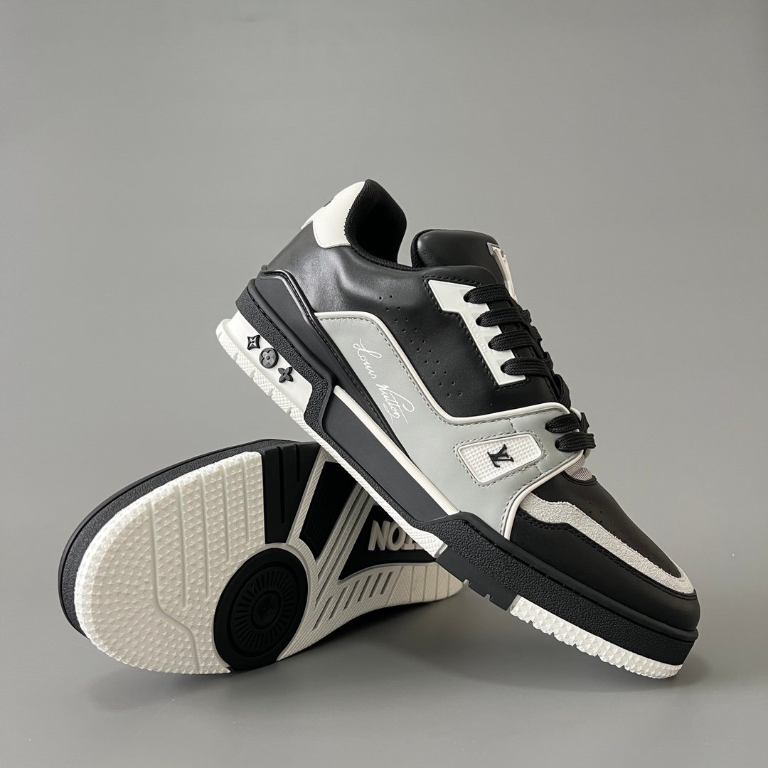 Aurora Custom Louis Vuitton Trainer Sneaker "Black/Grey/White" (1:1 Deconstructed) - Image 7