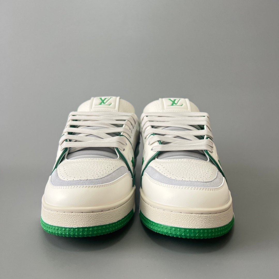 Aurora Custom Louis Vuitton Trainer Sneaker "White/Green" (1:1 Deconstructed) - Image 2