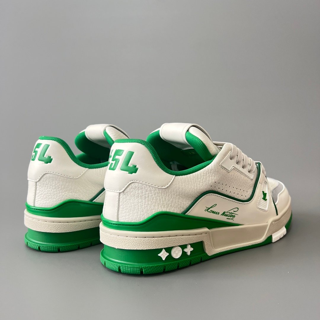 Aurora Custom Louis Vuitton Trainer Sneaker "White/Green" (1:1 Deconstructed) - Image 4