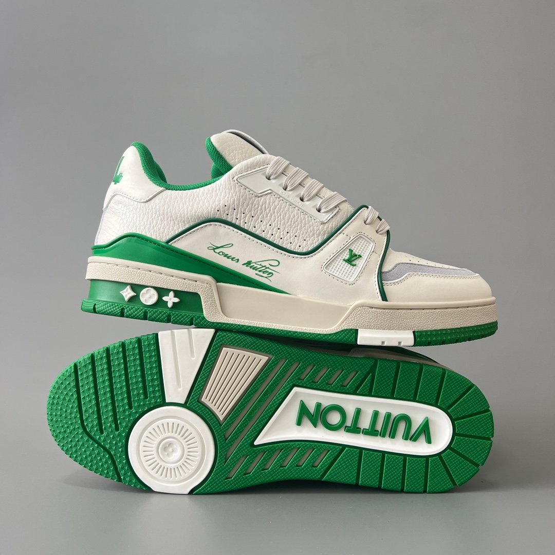 Aurora Custom Louis Vuitton Trainer Sneaker "White/Green" (1:1 Deconstructed) - Image 6
