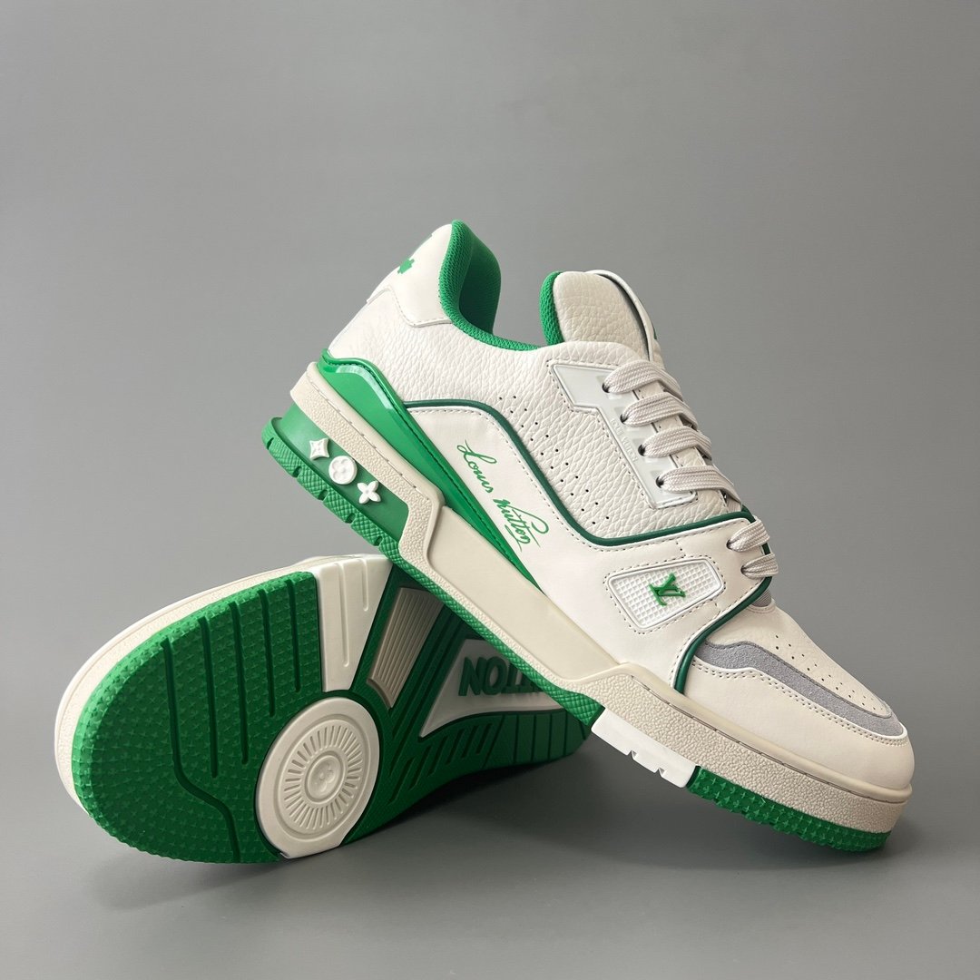 Aurora Custom Louis Vuitton Trainer Sneaker "White/Green" (1:1 Deconstructed) - Image 7