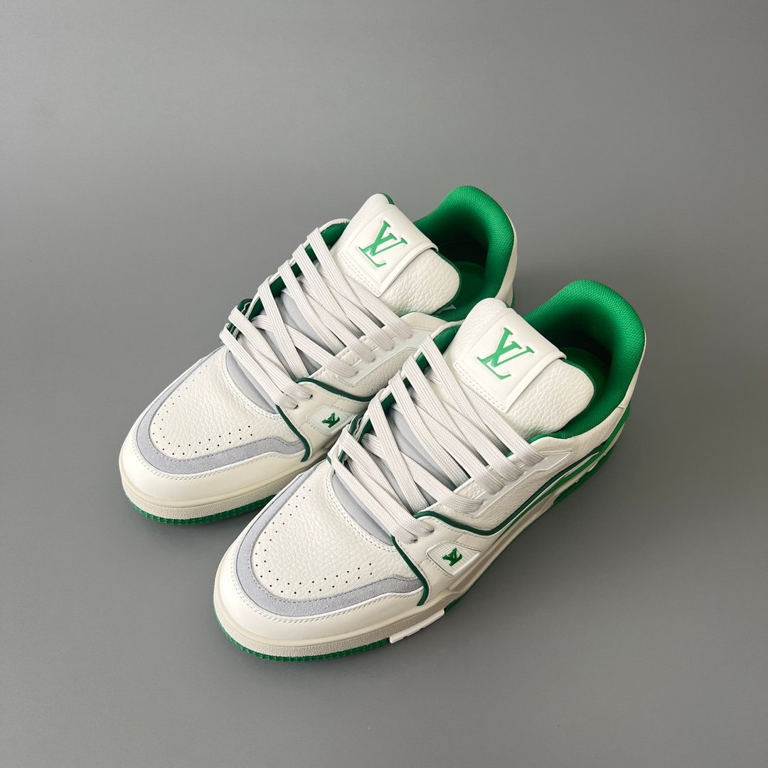Aurora Custom Louis Vuitton Trainer Sneaker "White/Green" (1:1 Deconstructed) - Image 8