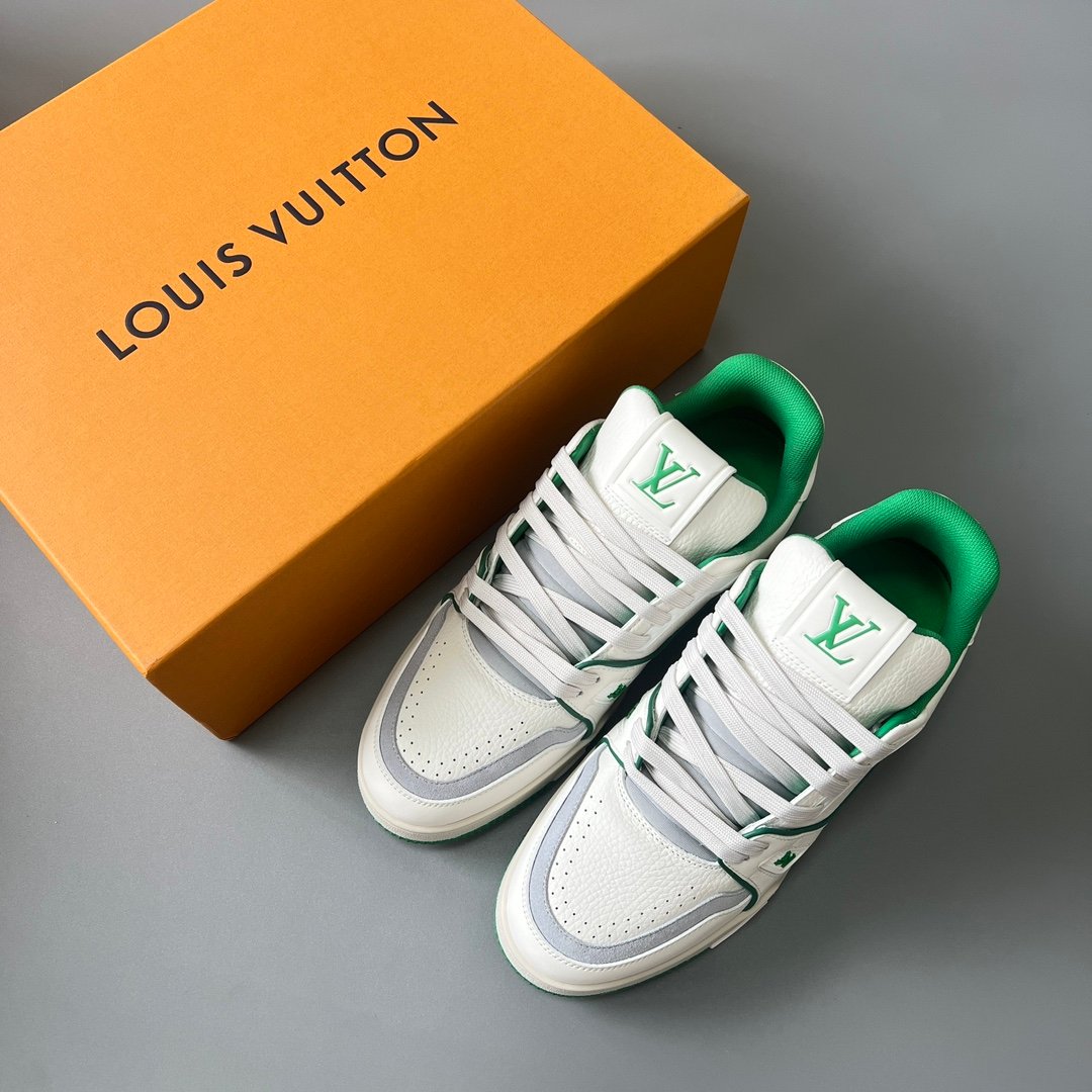 Aurora Custom Louis Vuitton Trainer Sneaker "White/Green" (1:1 Deconstructed) - Image 9