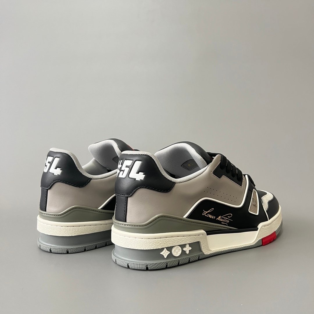 Aurora Custom Louis Vuitton Trainer Sneaker "Black/Grey/Red" (1:1 Deconstructed) - Image 4