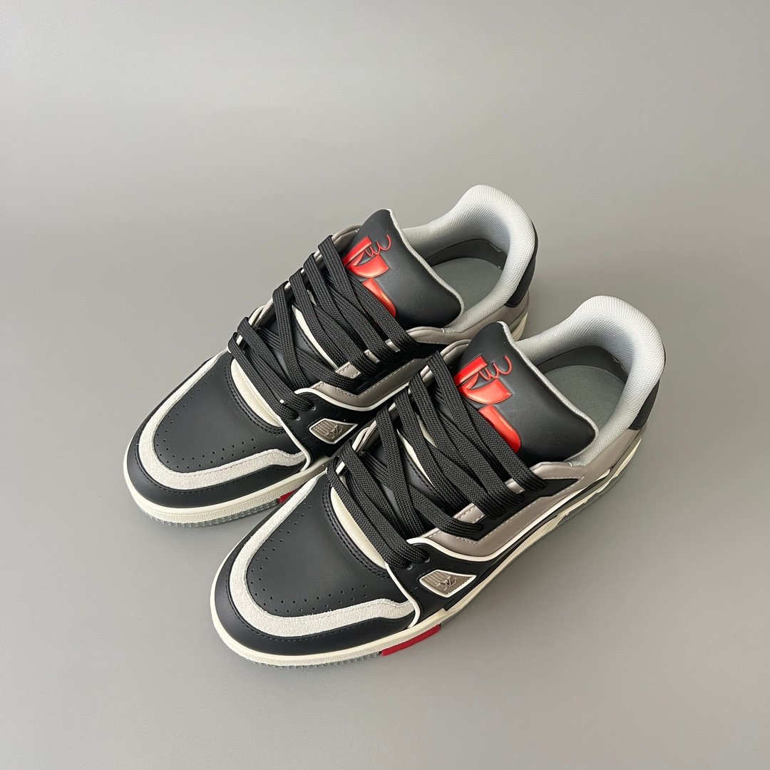 Aurora Custom Louis Vuitton Trainer Sneaker "Black/Grey/Red" (1:1 Deconstructed) - Image 8