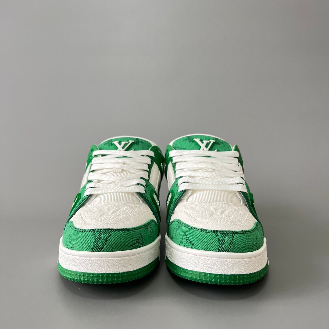 Aurora Custom Louis Vuitton Trainer "White/Green Denim" (1:1 Deconstructed / Unisex) - Image 2