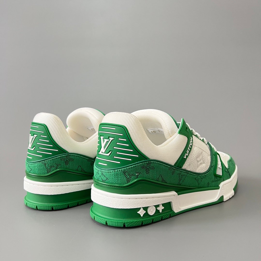Aurora Custom Louis Vuitton Trainer "White/Green Denim" (1:1 Deconstructed / Unisex) - Image 4