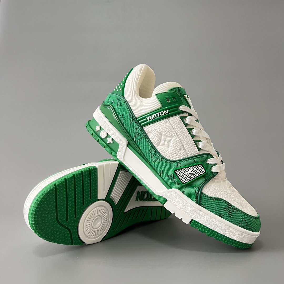 Aurora Custom Louis Vuitton Trainer "White/Green Denim" (1:1 Deconstructed / Unisex) - Image 7
