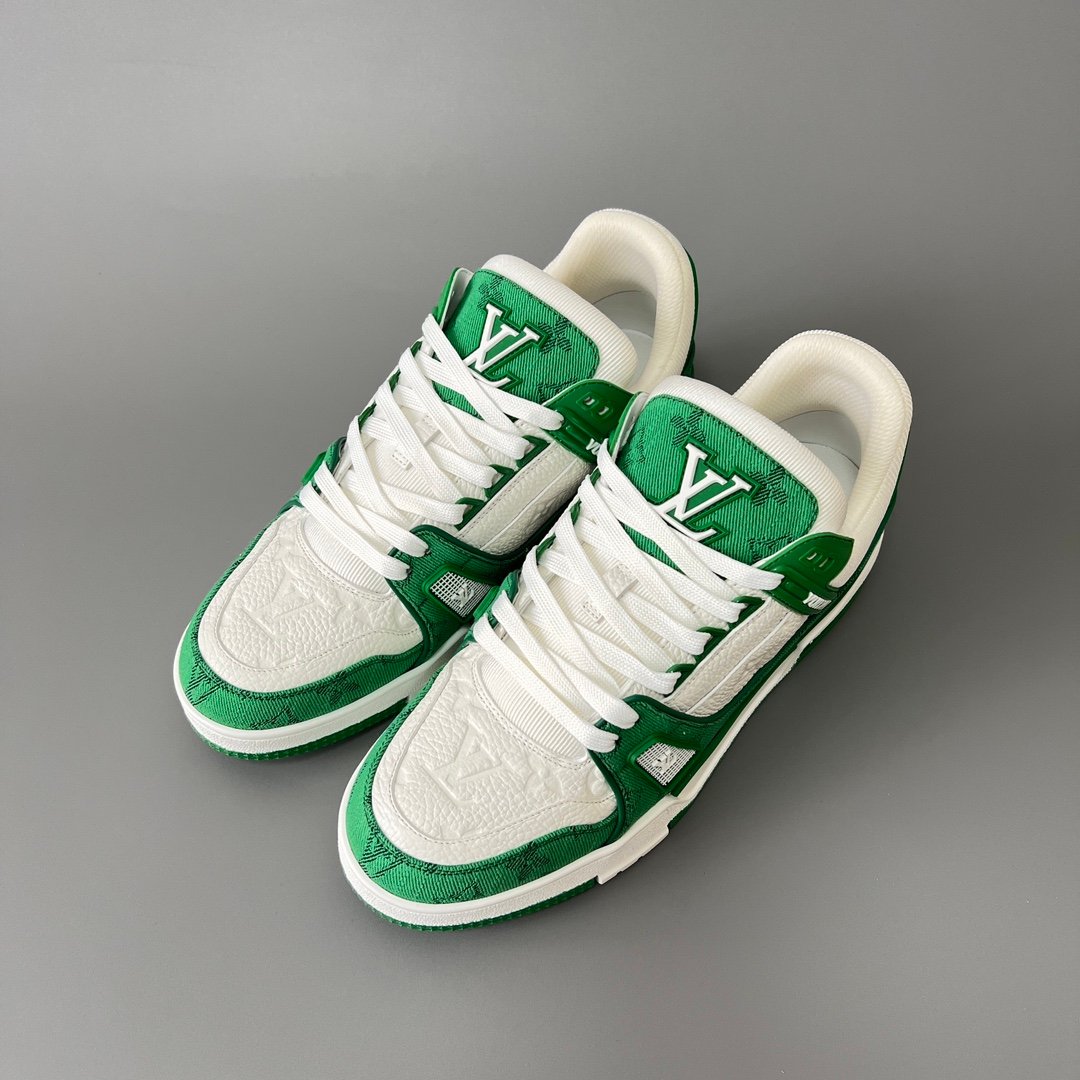 Aurora Custom Louis Vuitton Trainer "White/Green Denim" (1:1 Deconstructed / Unisex) - Image 8