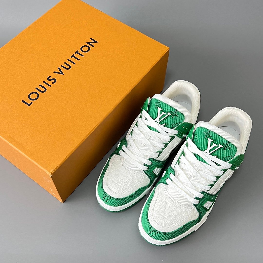 Aurora Custom Louis Vuitton Trainer "White/Green Denim" (1:1 Deconstructed / Unisex) - Image 9