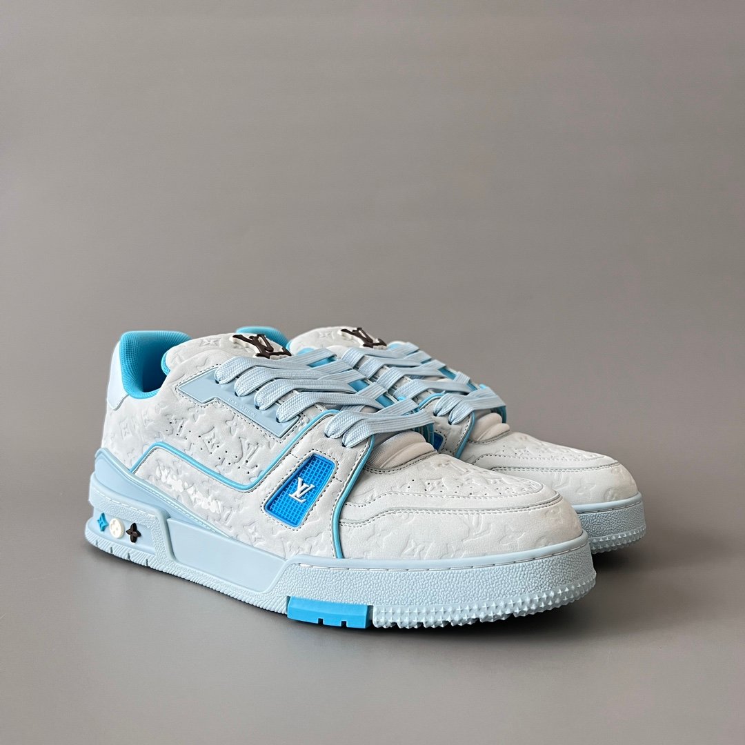 Aurora Custom Louis Vuitton Trainer "Sky Blue Monogram" (1:1 Deconstructed) - Image 3