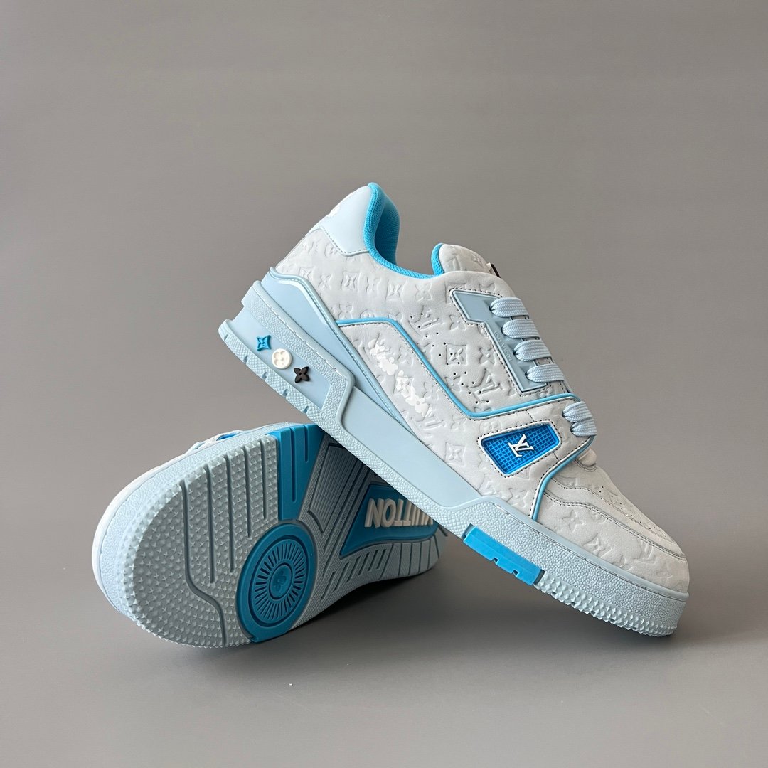 Aurora Custom Louis Vuitton Trainer "Sky Blue Monogram" (1:1 Deconstructed) - Image 7