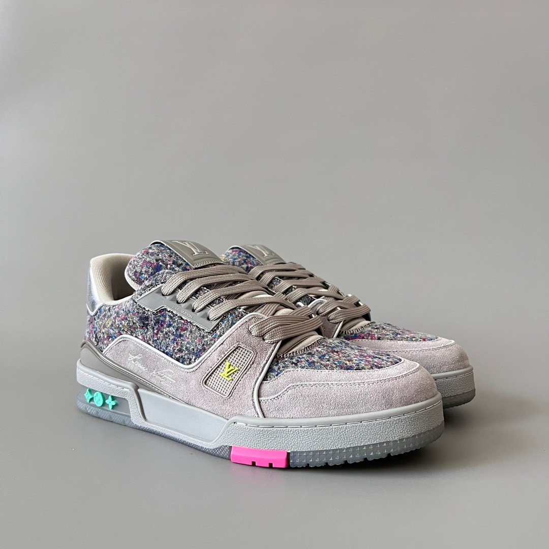 Aurora Custom Louis Vuitton Trainer "Grey Tweed Art" (1:1 Deconstructed) - Image 3